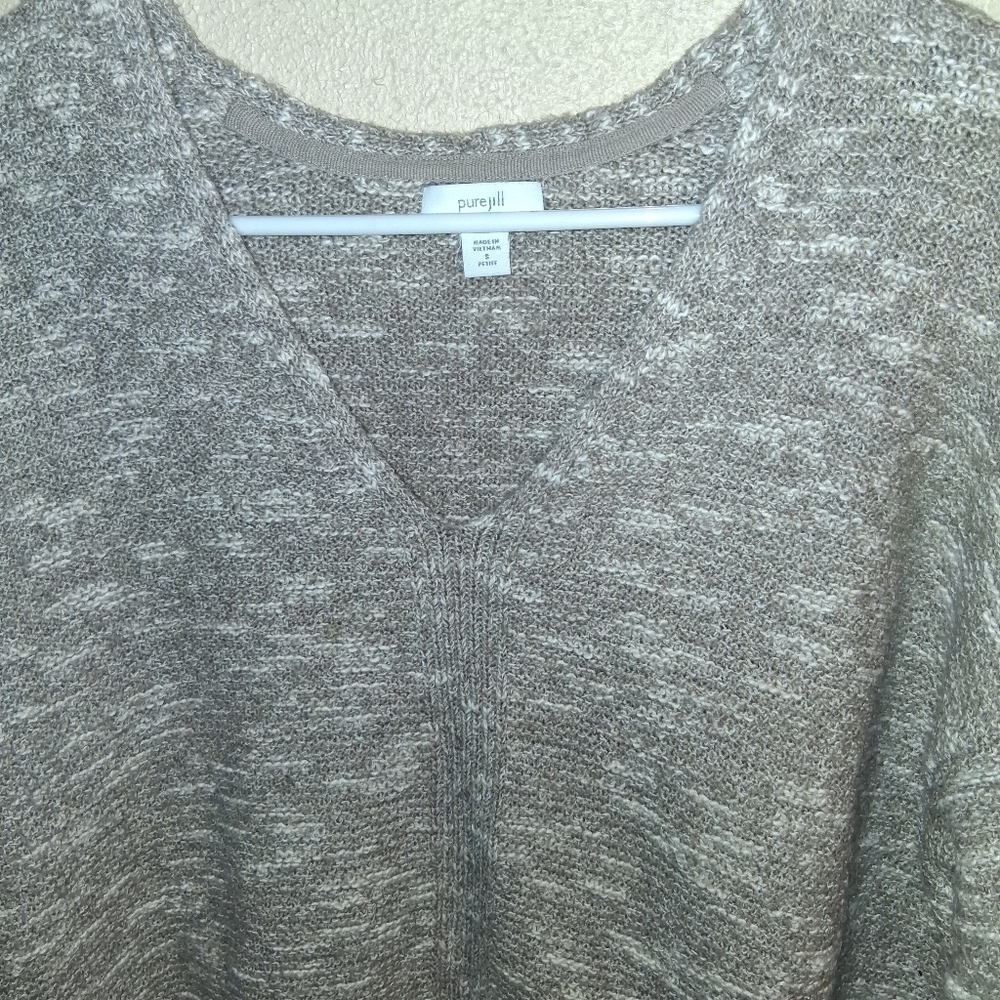 Pure Jill Textyred Knit Cream Tan Cotton Blend Sweater SP - Picture 3 of 7